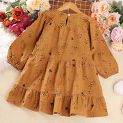 Langarm Blumenthema Mädchenkleider