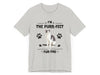 a grey t - shirt with a cat saying i&#39;m the purr -