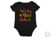 a black bodysuit with the words spooky star disher on it