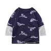 SkipStars Boys Long Sleeve Dinosaur Print Blue