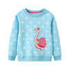 Full Sleeve Flamingo Theme Mädchen Sweatshirt, Blau