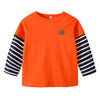 SkipStars Orange Plain Double Layer Tee (Orange)