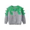 Long Sleeves Cute Crocodile Theme  Boys Cardigan in Grey