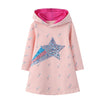 Shooting Star Verziertes Kleid mit Hoddie,Rosa