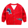 Marineblauer Cardigan mit Dinosaurier-Charakter für Kinder