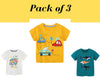 Jungen-Baumwoll-T-Shirts Sommer-Baumwoll-T-Shirts &amp; Tops für Baby-Jungen | Kleinkind Jungen Dino Cars T-Shirts Kleidung Geschenk für Jungen T-Shirts Outfit Packung mit 3 T-Shirts