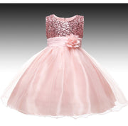 Mädchen-Prinzessinkleid für Mädchen Tutu ärmelloses Pailletten-Partykleid