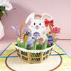 Personalized 3D Handmade Easter Egg Bunny, Basket Pop-Up Greeting Card: Perfect for Easter Greetings, Congrats, Birthday, and Thank You