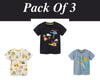 Jungen-Baumwoll-T-Shirts Sommer-T-Shirts &amp; Tops für Baby-Jungen Dino, Helikopter | Kleinkind Jungen Shirt Kinderkleidung Geschenk für Jungen 3er Pack