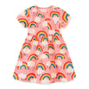 Regenbogenmuster Rosa Kurzarm Mädchen Sommer Tutu Kleid