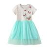 Schmetterlingsmuster Kurzarm Mädchen Sommer Tutu Kleid