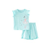 Blaues ärmelloses 2-teiliges Ballerina-T-Shirt und Shorts-Set für Kleinkinder